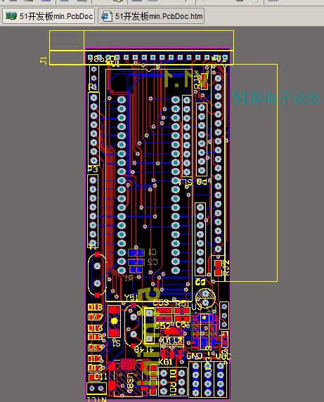 51单片机最小系统板pcb文件与原理图 Altium Designer工程 Altium Designer