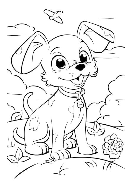 Coloriages De Chiens Coloriages De Chiots Et Coloriages D Animaux Pour Enfants Dessin Au Trait