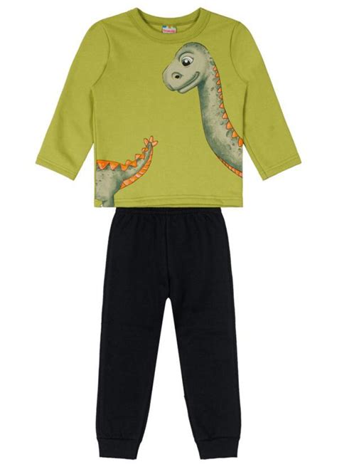 Conjunto Infantil Menino De Dinossauro Verde Brandili