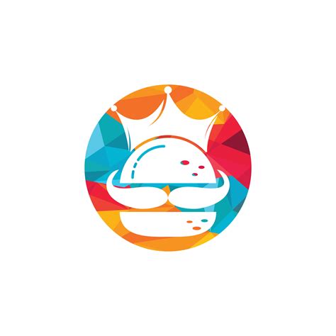 Burger King Vector Logo Design Burger With Crown And Mustache Icon