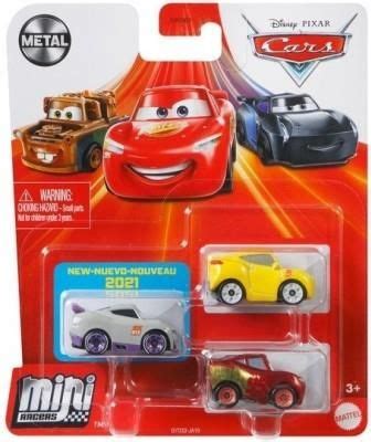 Mattel Disney Auta Cars Mini Racers Zestaw Trzech Autek Metal