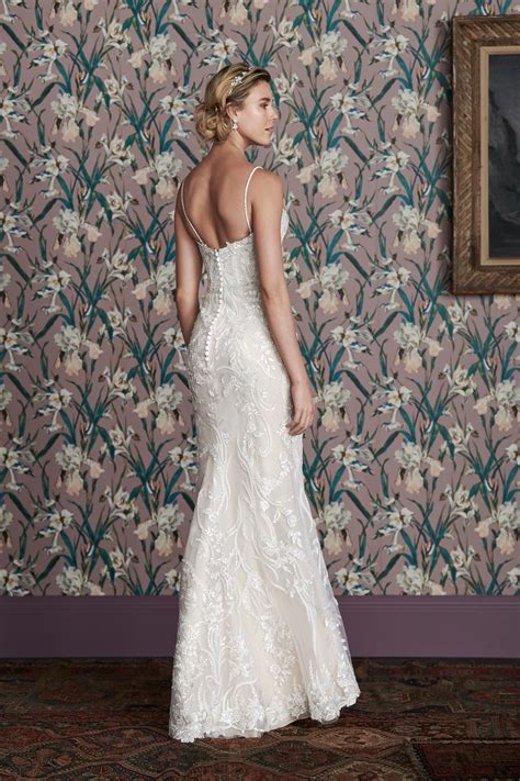 DINAH Beaded Fit And Flare With Plunging Bikini Neckline Justin
