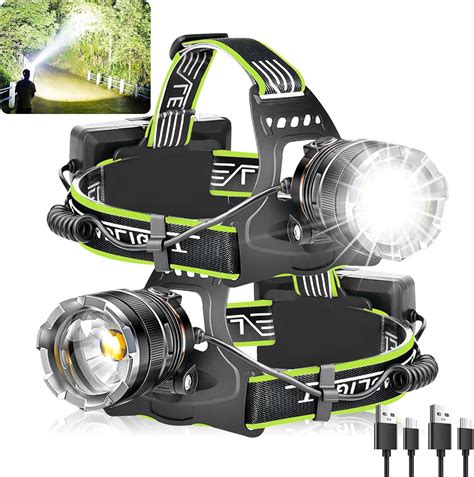 Amazon Rechargeable Headlamp 120000LM Super Bright Headlamp Head