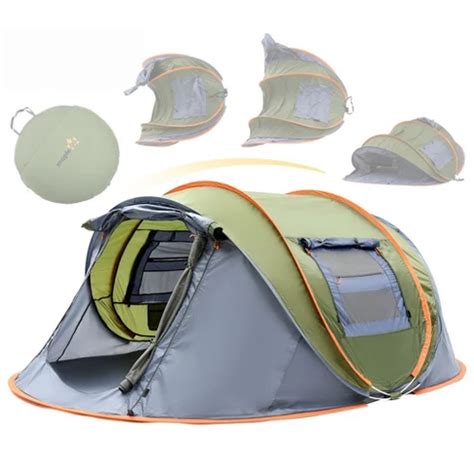 Camping Tent - 4-person Easy Pop Up Tent With 2 Doors - Upf50+ Waterproof Instant Tent ...