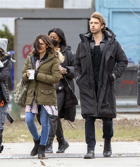SARAH SHAHI On The Set Of Sex Life In Toronto HawtCelebs