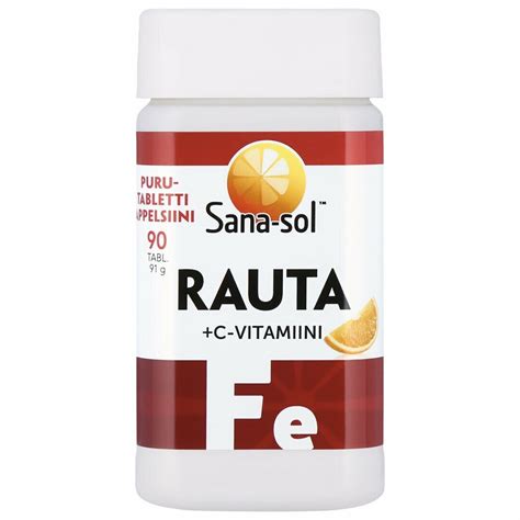 Sana-sol rauta Fe+C vitamiini puru Сана-сол железо + витамин С 90 таблеток