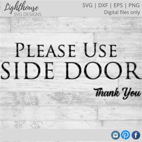 Please Use Side Door Svg Decal Dxf Png Eps Etsy