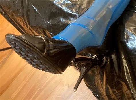 Transparent Blue Latex Stockings And Black Mules 22 Nude Pics XHamster