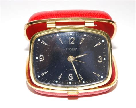 Vintage Travel Alarm Clock Florn Made In Germany Etsy