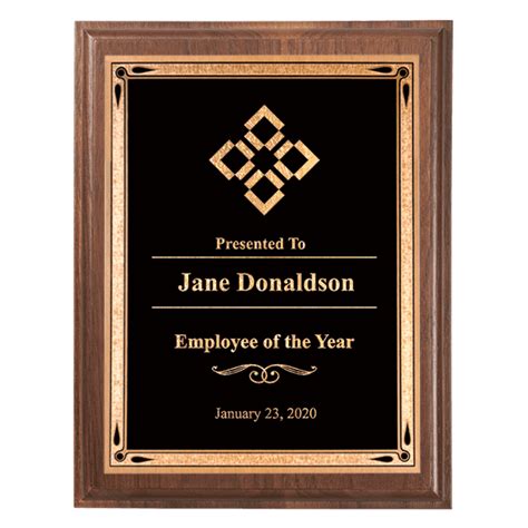 Employee of the Year Walnut Plaque | 5" x 7" | Corp Connect