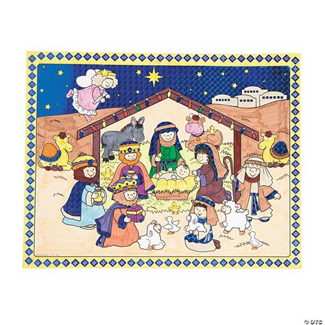 Color Your Own Metallic Nativity Posters - Discontinued