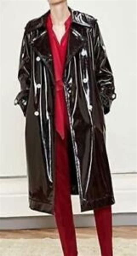 New Black Pvc Trench Vinyl Shinny Coat All Sizes Etsy