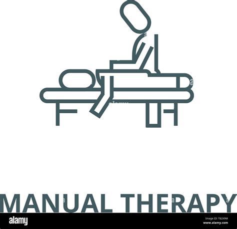 Manual Therapy Massage Spa Osteopathy Vector Line Icon Linear Concept