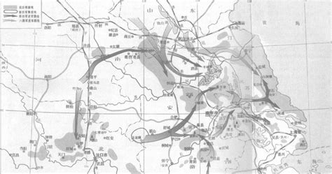 新四军向华中地区战略展开示意图 中国抗日战争 图片