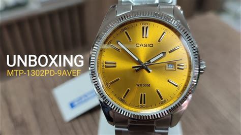 UNBOXING AND REVIEW CASIO MTP 1302PD 9AVEF Yellow Dial YouTube