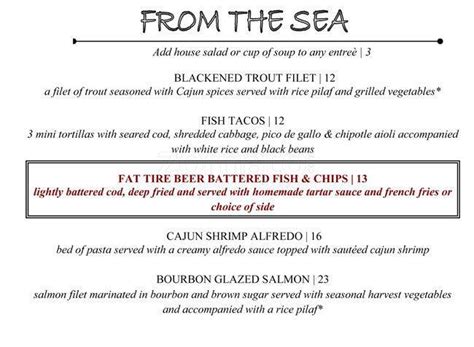 Menu At On The Rocks Bar And Grill At Arrowhead Golf Club Roxborough Park