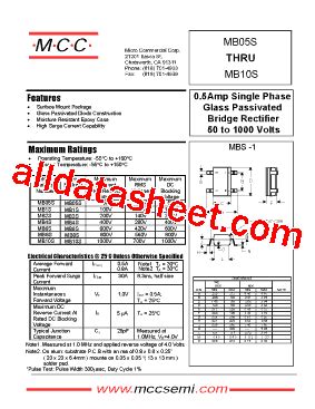 MB10S Datasheet PDF Micro Commercial Components