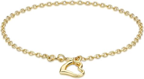 Carissima Gold Womens 9 Ct Yellow Gold Heart Drop Bracelet Of Length 18 Cm7 Inch