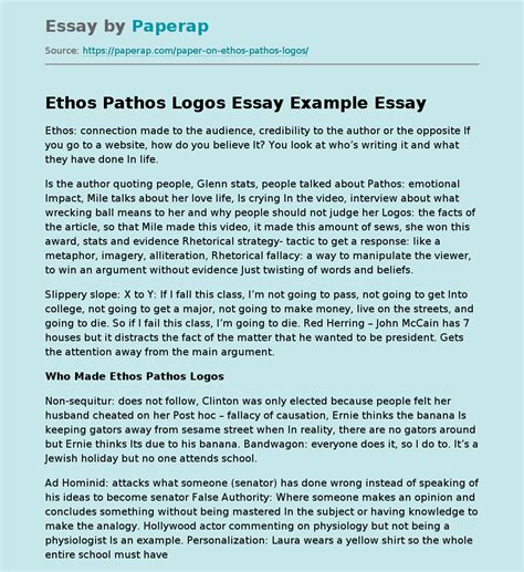 Ethos Pathos Logos Essay Example Free Essay Example