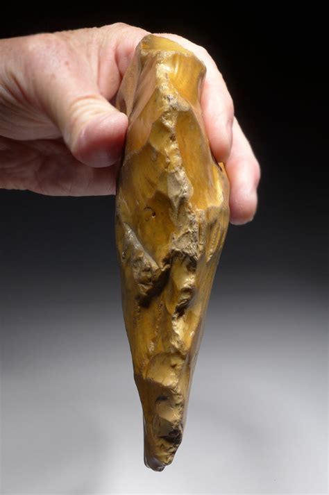 STUNNING GOLDEN BRITISH HOMO ERECTUS ACHEULEAN HAND AXE FROM STONE AGE ENGLAND *ACH445 - TIME ...