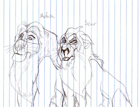 Scar and Mufasa Sketch by theblazinggecko on deviantART