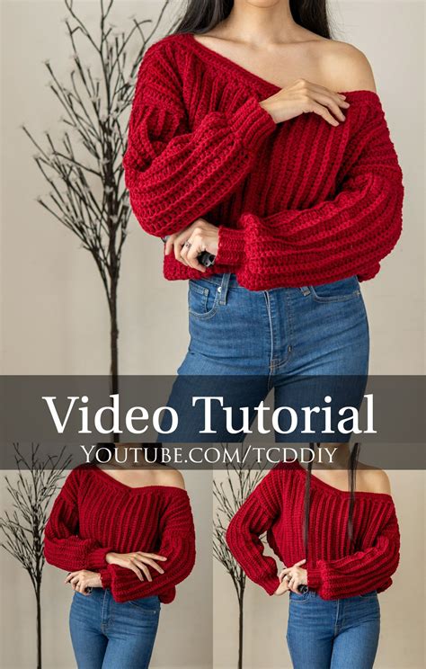 Crochet Off The Shoulder Jumper Free Video Tutorial Artofit