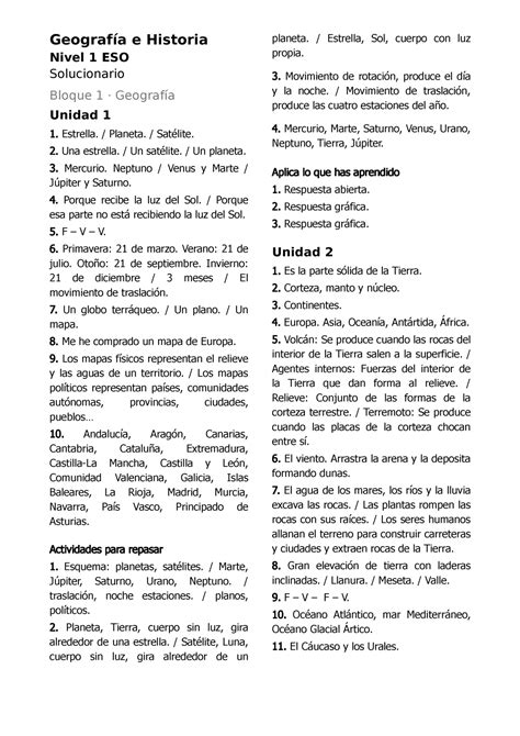 Solucionario geografia e historia 1 eso Geografía e Historia Nivel 1