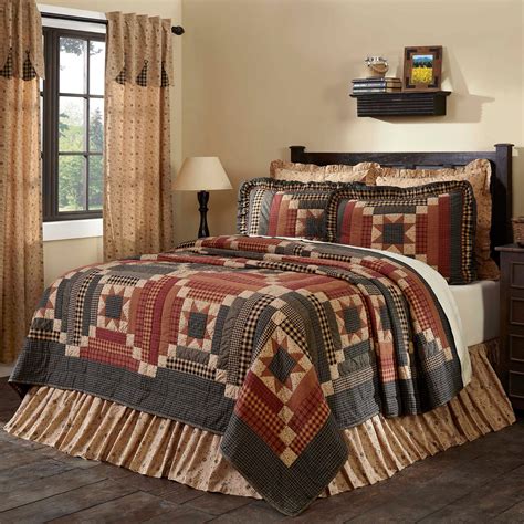 Maisie Reversible Rustic Star Patchwork Quilt Bedding