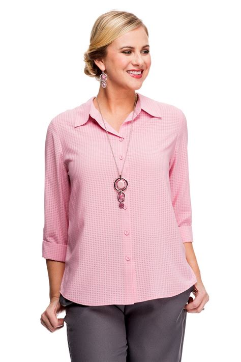 Pretty In Pink Button Front Blouse Fashion Blouse