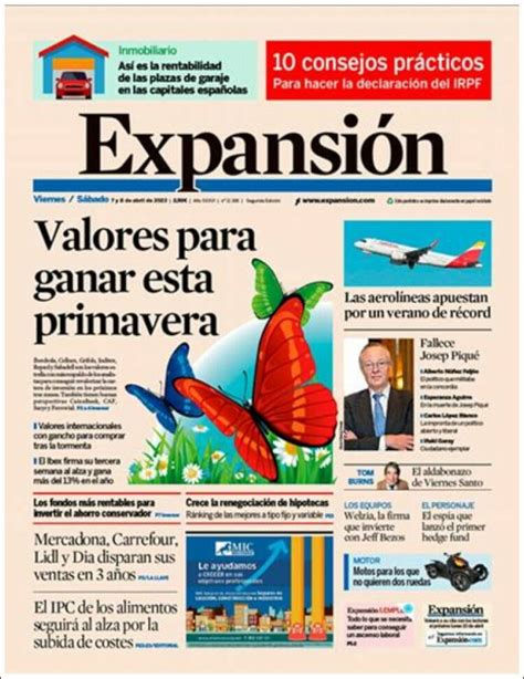 Periódico Expansión España Periódicos de España Edición de viernes