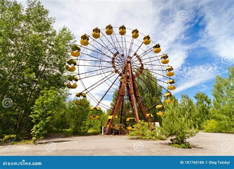 The Abandoned Ferris Wheel In The Amusement Park In A Dead City Pripyat