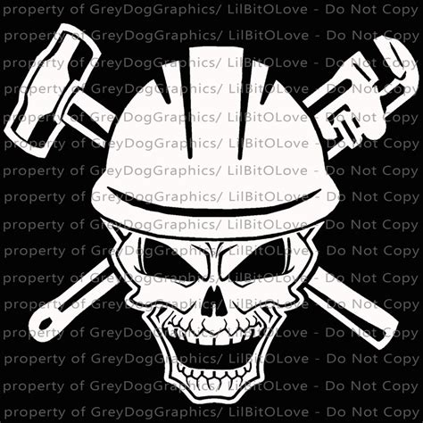 Plumber Pipefitter Skull Construction Vinyl Decal Sticker Etsy