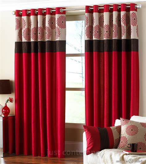 Clarimont Red Brown Designer Lined Curtains Red Curtains And Living Rooms