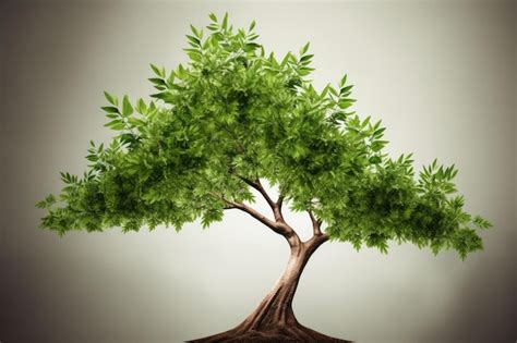 Premium Ai Image Green Tree With Leaves Forming An Upward Trend