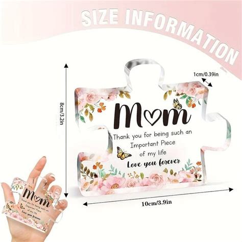 Mum Puzzle Shaped Acrylic Plaque Gifts For Mum At Christmas Mothers Day