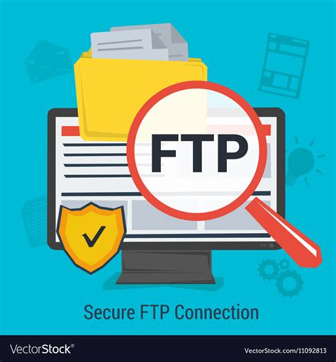 Secure FTP Connection Royalty Free Vector Image