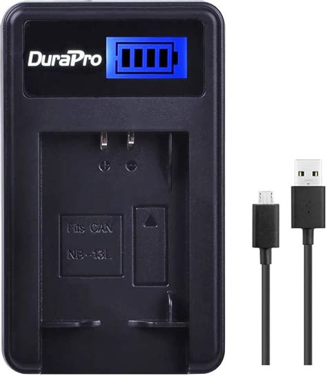 DuraPro Rapid LCD USB Akku Ladegerät für Canon NB 13L Akku Canon