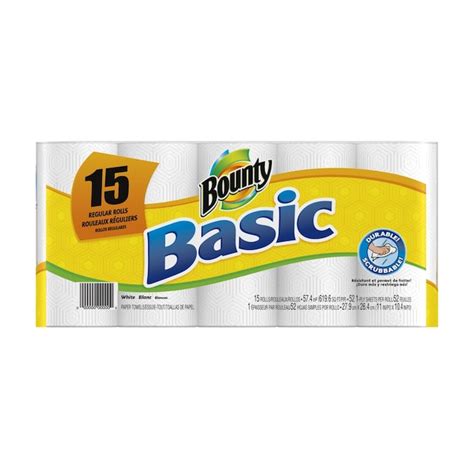 Bounty Basic 15 Pack Regular Paper Towel Rolls In The Paper Towels