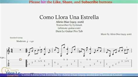 Como Llora Una Estrella by Alirio Díaz 1923 2016 for Classical Guitar