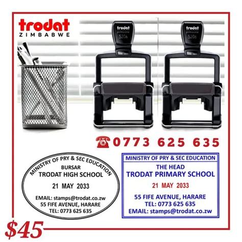 Stamps For Sale At Trodat Harare Bulawayo Zimbabwe 0773625635 Trodat