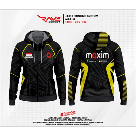 Jual Jaket Kurir Maxim Full Printing Sublim Custom Desain Suka Suka