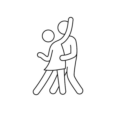 Premium Vector Line Dancer Couple Icon Latin Tango Salsa Girl Boy
