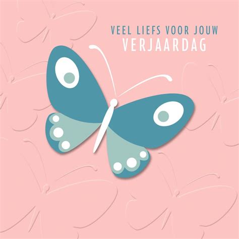 Verjaardag Kaart Stijlvol Veel Liefs Voor Jouw Verjaardag Vlinder