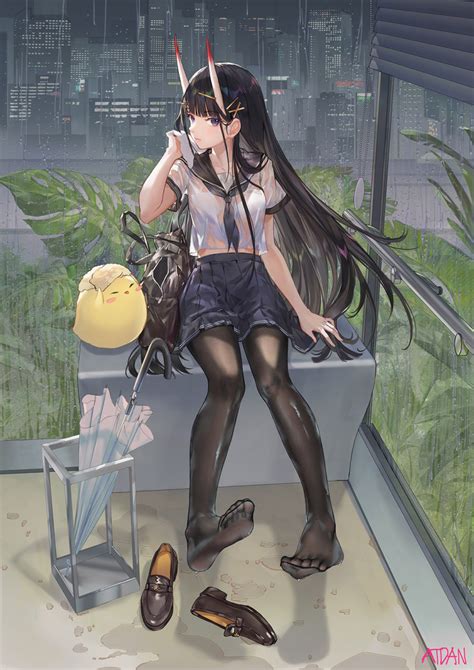 Safebooru 1girl Atdan Azur Lane Bag Black Footwear Black Hair Black Legwear Black Skirt