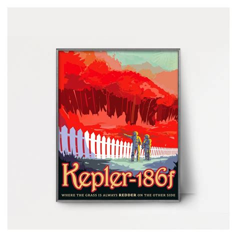 Kepler 186f Exoplanet Nasa Poster Space Tourism Print Etsy