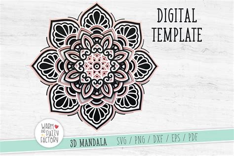 3d Mandala Svg 3d Layered Mandala Svg Cut File 543548 Paper