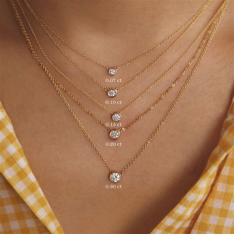 Diamond Necklace Diamond Solitaire Necklace Solitaire Etsy