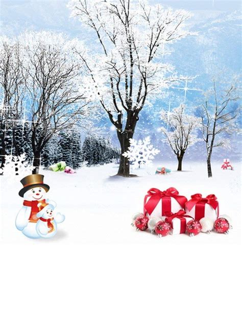 ABPHOTO Polyester Christmas Winter White Snow Outdoor Snowman Blue Sky