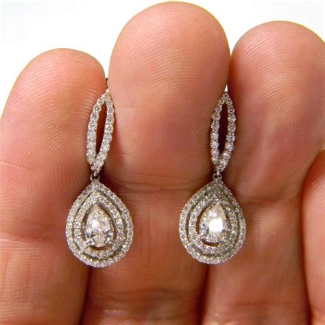 Pear Shaped Diamond Drop Earrings | DB Gems