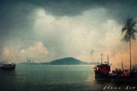 Penang Ocean View Cloudy Sky Painting Graphic By Alone Art · Creative